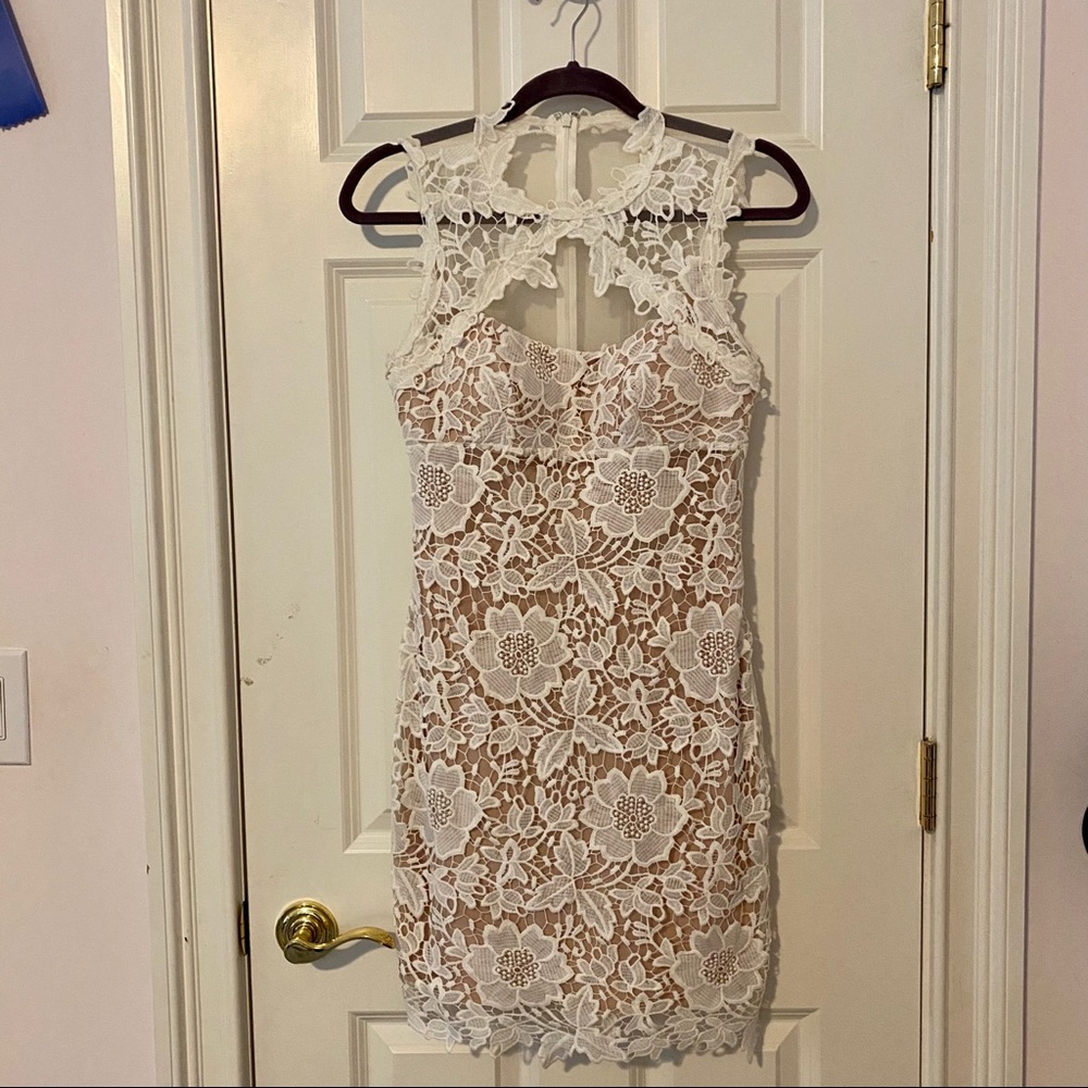 White lace cocktail dress !